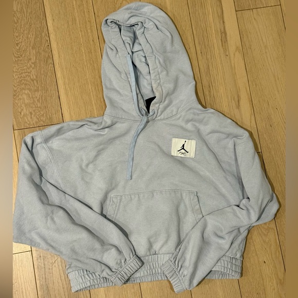 Jordan Powder Blue Loose Fit Cropped Hoodie - Picture 1 of 3